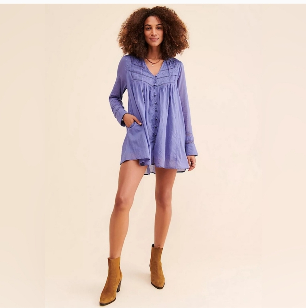 Free People Haddie Mini Dress Light Purple Gorgeous NWT XS